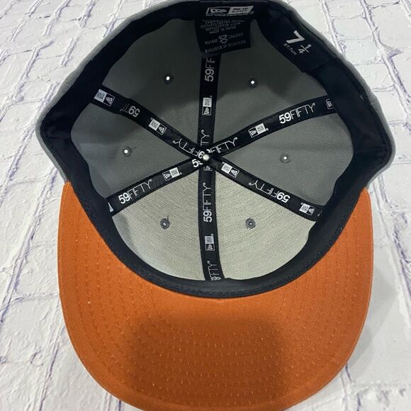 New Era Cap Hat Men’s Size 7 1/4” Color Gray Orange Texas Longhorns Fitted - Picture 6 of 12